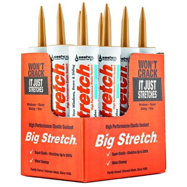 Big Stretch 10.5 Oz Sashco 10014 Tan Big Stretch Water-Based Elastomeric Sealant - 10014