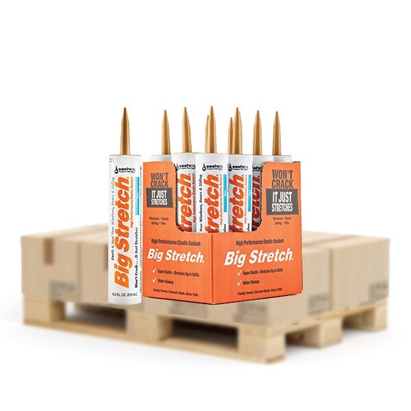 Big Stretch 10.5 Oz Sashco 10014 Tan Big Stretch Water-Based Elastomeric Sealant - 10014
