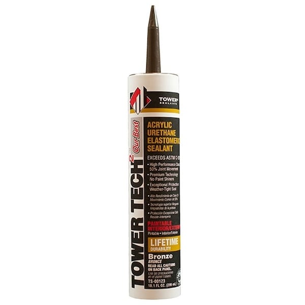 Tower Sealants TOWER TECH2 Elastomeric Sealant, Bronze, 7 to 14 days Curing, 40 to 140 deg F, 10.1 fl-oz Tube - TS-00123
