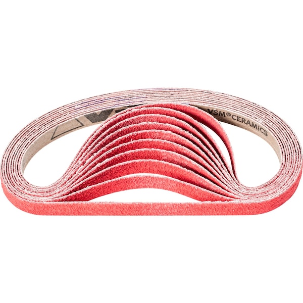 Pferd Coated Belt, Co-Cool, 1/2"x18", 60 Grit, 1/2" W, 18" L, Coated, Ceramic Oxide, 60 Grit - 49538