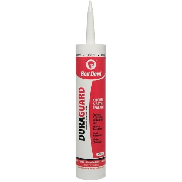 Red Devil DuraGuard 0 Acrylic Caulk, White, 20 to 180 deg F, 101 oz Cartridge - 406