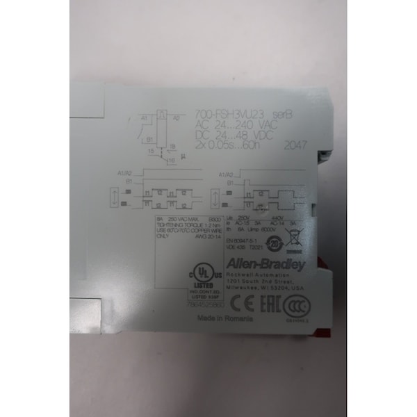 Relé de retardo de tiempo Allen Bradley 120v-ac 24-48v-dc - 700-FSH3VU23