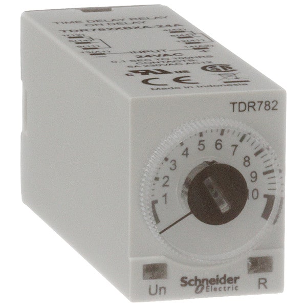 Relé retardador de tiempo Schneider Electric, 24VAC, 5A, DPDT, 0.1 seg. - TDR782XBXA-24A