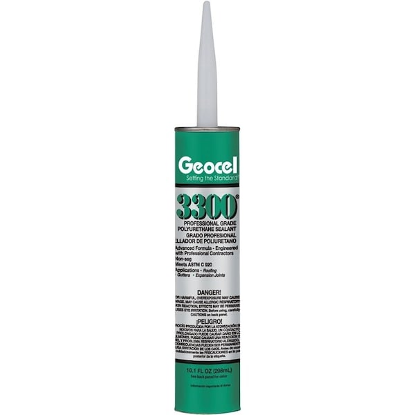 Geocel 3300 Series Polyurethane Sealant, Black, Liquid, 10.1 oz Cartridge - 68103