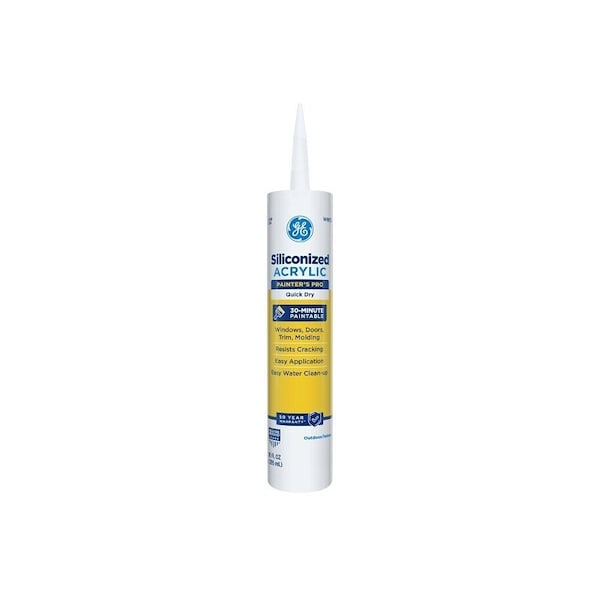 Ge Max Shield Painter's Pro 2737291 Advanced Polymer Sealant, White, 24 hr Curing, 10.1 fl-oz Cartridge - 2874545