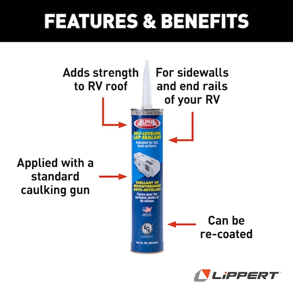 Lippert 1021 BEIGE UPC LOW VOC SELF LEVELING SEALANT - 10.3 OZ TUBE - 862148