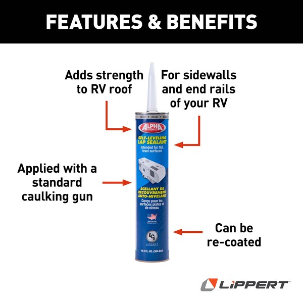 Lippert 1021 BEIGE UPC LOW VOC SELF LEVELING SEALANT - 10.3 OZ TUBE - 862148