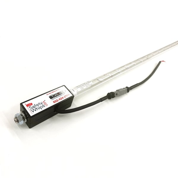 Safetywhips Warning Whip Super Duty LED Whip with Flag, Green, 72 Length - SDL06G-XY