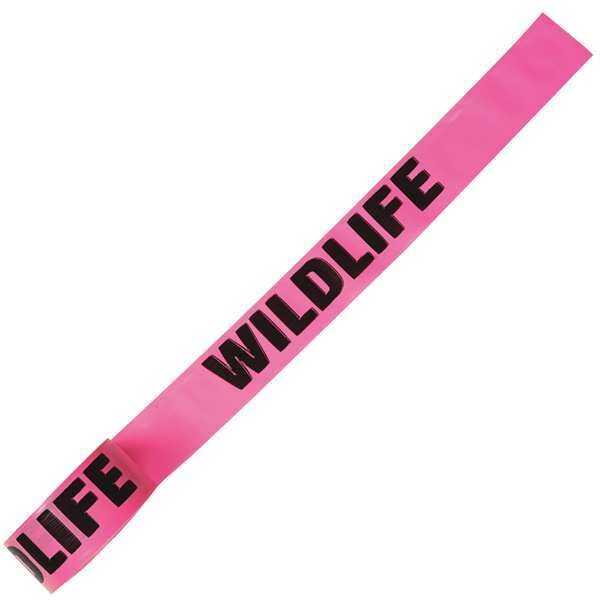 Zoro Select Flagging Tape, Wildlife, Fluorescent Pink, 1 1/2 in Wide x 150 ft Length, Vinyl, 2.5 mil - CUPGBK122-200