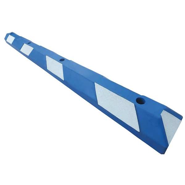 Zoro Select Parking Curb, Rubber, 4 in Height, 6 ft Length, Blue/White - 29NH34