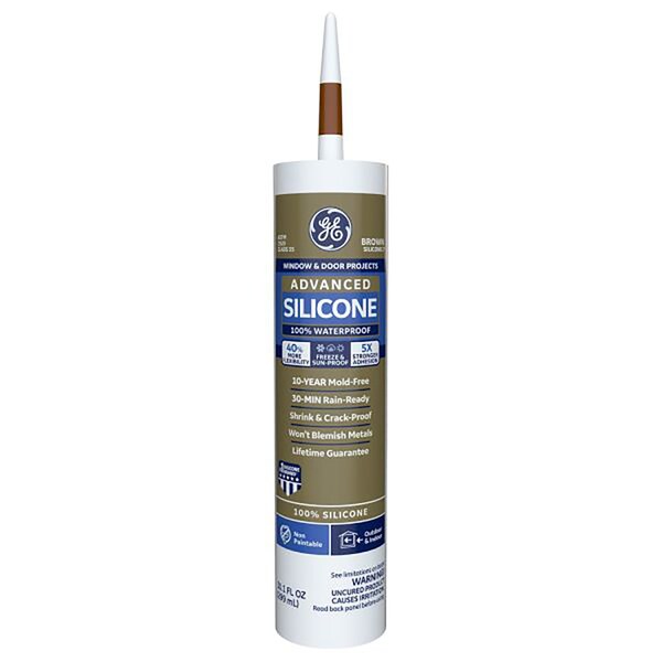 Silicone Ii GE Advanced Brown Silicone 2 Window and Door Caulk Sealant 10.1 oz - GE-5080
