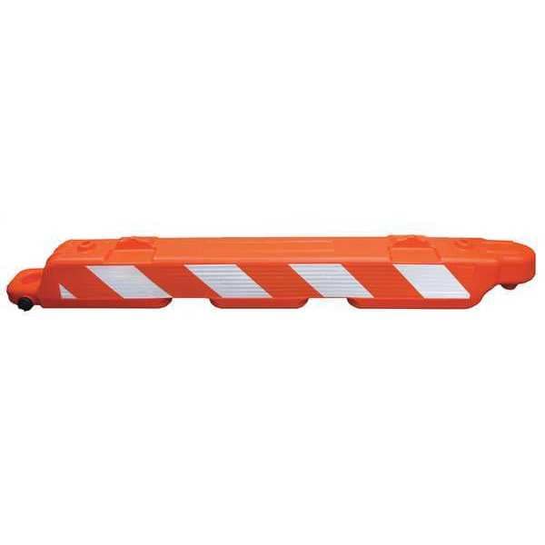 Zoro Select Airport Barricade, Plastic, 10 in Height, 96 in Length, 25 lb, Orange/White - AB96-O-HIPLR
