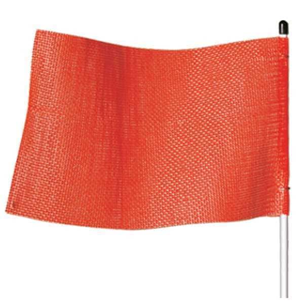 Checkers Warning Whip Flag Light-Duty, Orange, Plastic Coated Nylon Mesh, Mounting Clip - FS3007