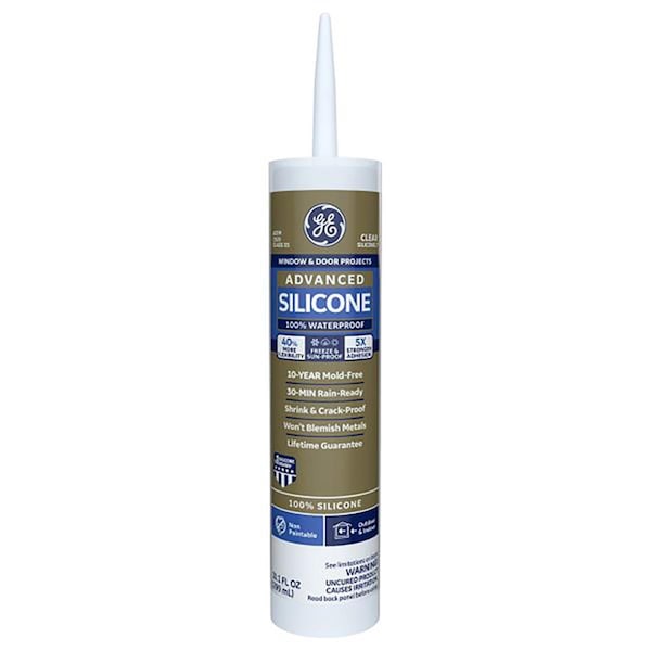 Ge 10.1 oz Advanced Clear Silicone 2 Window & Door Caulk Sealant, 12PK - 12231