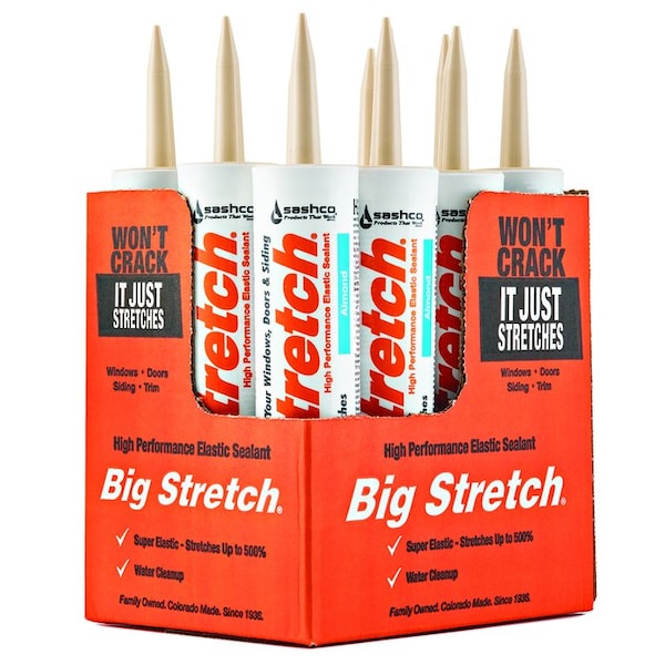 Big Stretch 10.5 Oz Sashco 10002 Almond Big Stretch WB Elastomeric Sealant - 10002