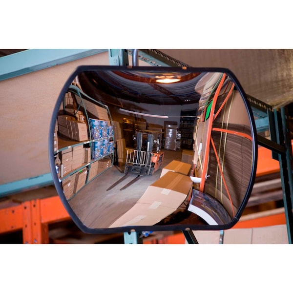 Global Industrial Roundtangular Acrylic Convex Mirror, Indoor, 20x30,160, Viewing Angle - 670551
