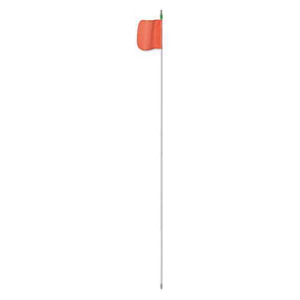Checkers Warning Whip, White Whip, Orange Flag, Fiber Glass, Hot Plug with 12 in Pigtail, Lamp Socket - FS6L-QD-O