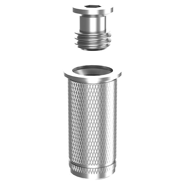 Retracta-Belt Mini Floor Socket, Stainless Steel, 2 in Height, 3/4 in Length, Satin Stainless Steel - 422-2SS