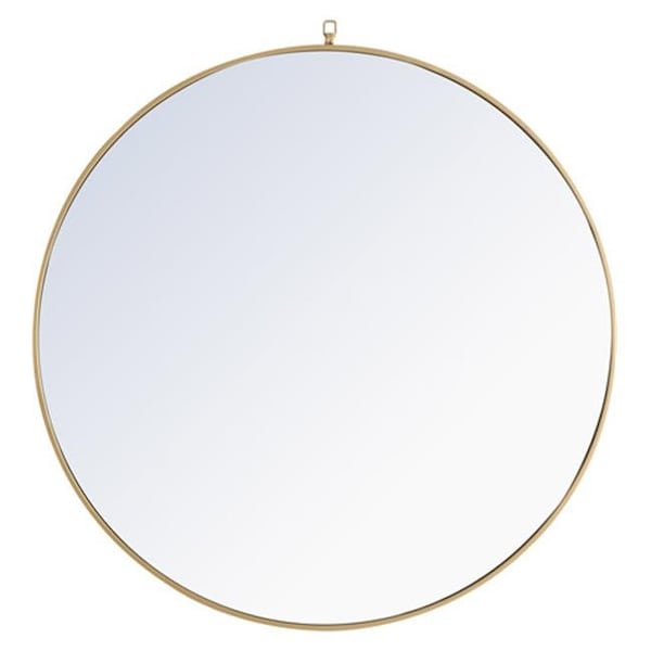 Elegant Lighting Elegant Lighting MR4065BR 42 in. Eternity Metal Frame Round Mirror with Decorative Hook; Brass - MR4065BR