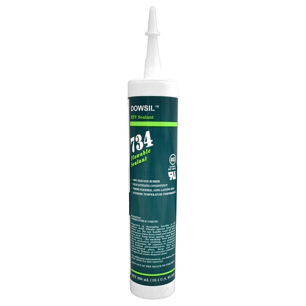 Dowsil Silicone Sealant, 10 oz, Cartridge, White, Silicone Base, 734 - 99179270