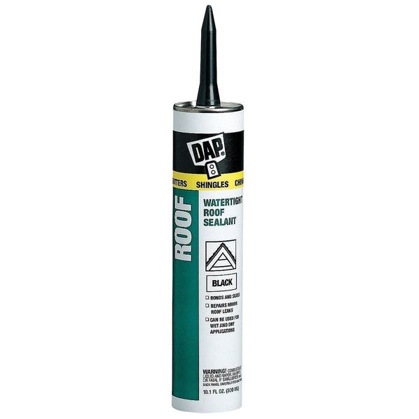 Dap Sealant, 10 oz, Cartridge, Black, Hybrid Base, Roof - 18268