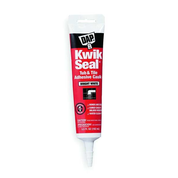 Dap Acrylic Latex Adhesive Caulk, 6 oz, Tube, Clear, Acrylic Latex Base, Kwik Seal - 18008