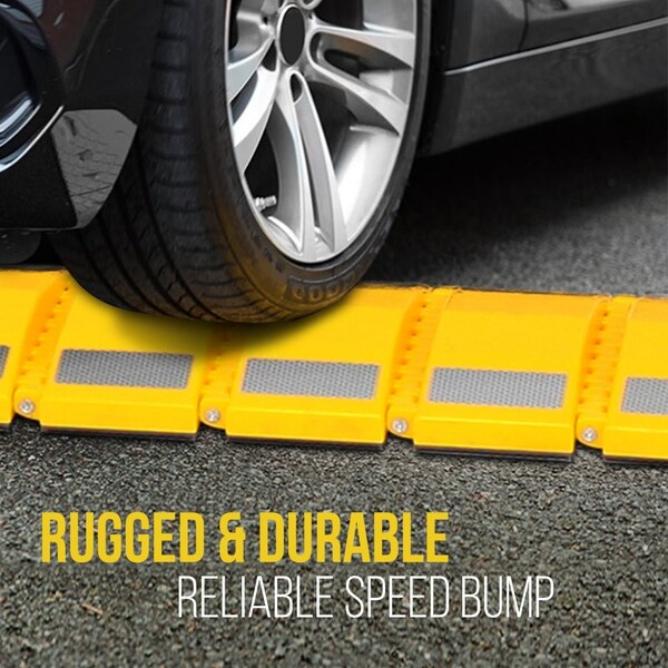 Pyle Vehicle Speed Bump - Car & Truck Speed Bump Traffic Guard 9.8 ft Ft. - PSPD16