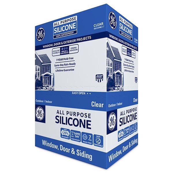 Silicone I GE Window & Door Clear Silicone 1 Window and Door Caulk Sealant 10.1 oz - 2795576