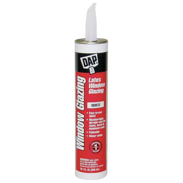 Dap Acrylic Latex Sealant, 10 oz, Cartridge, White, Acrylic Latex Base, Window Glazing - 12108