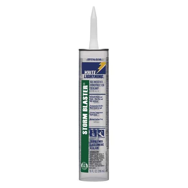 White Lightning Hybrid Sealant, 10 oz, Cartridge, Clear, Hybrid Base, Storm Blaster - W41401010