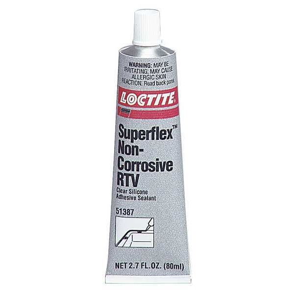 Loctite Non-Corrosive Silicone Sealant, 80 mL, Clear, Temp Range -75 to 500 Degrees F - 234323