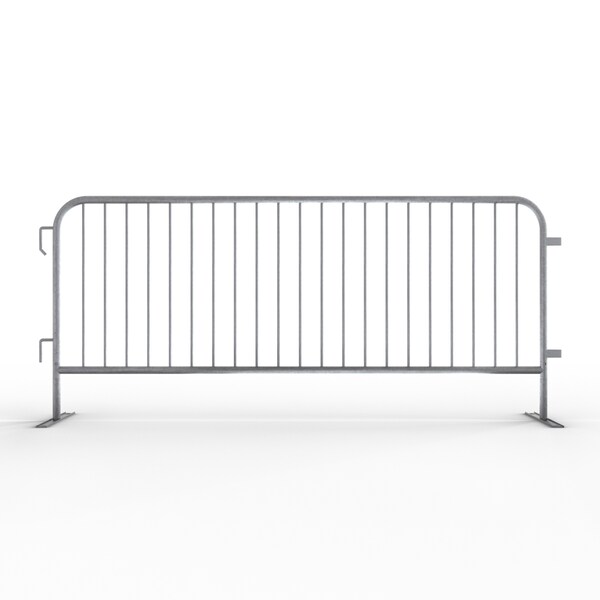 Angry Bull Barricades Steel Barricade, Powder Coating Steel, 44 in. Height, 8.5 ft. Length, 44 lb., Silver - AC-HDX85-FL-GA