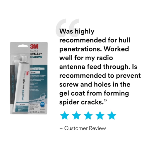 3M Non-Shrinking Polyurethane Adhesive Sealant, 3 oz, White, Temp Range -40 to 190 Degrees F - 05220