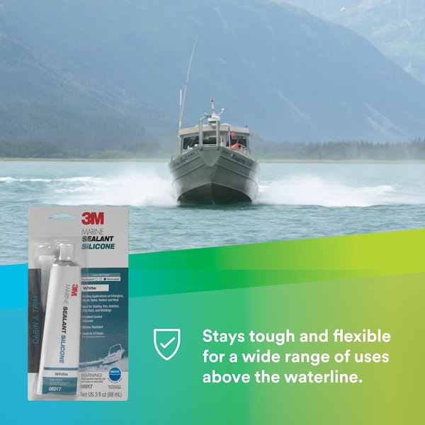 3M Non-Shrinking Polyurethane Adhesive Sealant, 3 oz, White, Temp Range -40 to 190 Degrees F - 05220