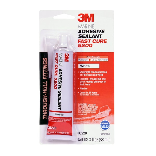 3M Non-Shrinking Polyurethane Adhesive Sealant, 3 oz, White, Temp Range -40 to 190 Degrees F - 05220
