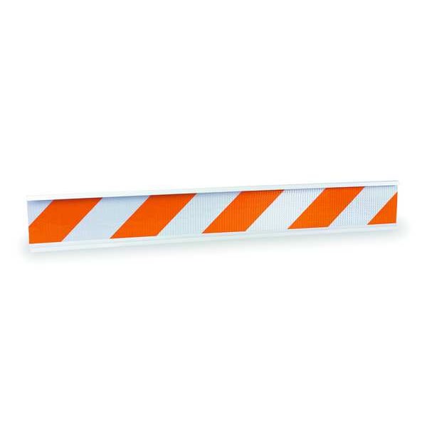 Zoro Select Barricade Beam, Polyethylene, Engineer, 8 in Height, 1 in Length, 3 lb, Orange - 8T3B0411L
