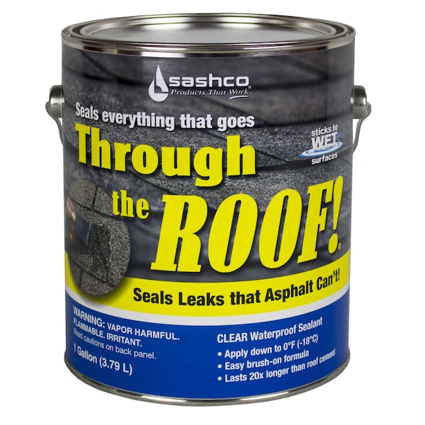 Through The Roof Sashco Through The Roof Gloss Clear Synthetic Rubber Roof Sealant 1 gal - 14004