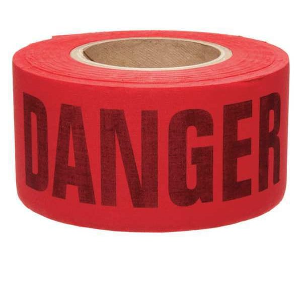 Zoro Select Barricade Tape, Danger Do Not Enter, Red, 3 in Wide x 135 ft Length, Cotton, 10 mil - 91085