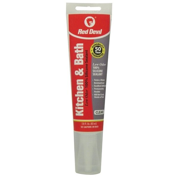 Red Devil 0 Sealant, Clear, 60 to 400 deg F, 28 floz Squeeze Tube - 885