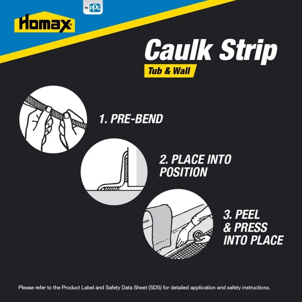 Homax Homax White Silicone Caulk Strips 7/8 in. x 16 ft. - 3072
