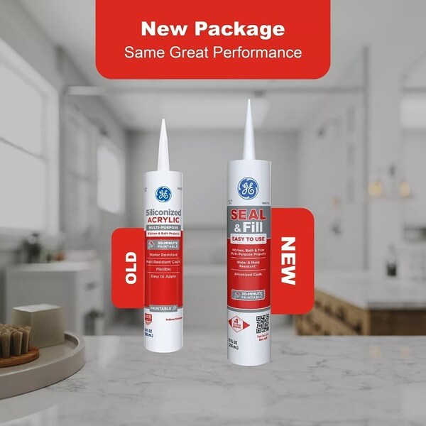 Ge GE14209 Adhesive Caulk, White, 24 hr Curing, 101 oz Cartridge - 2733583