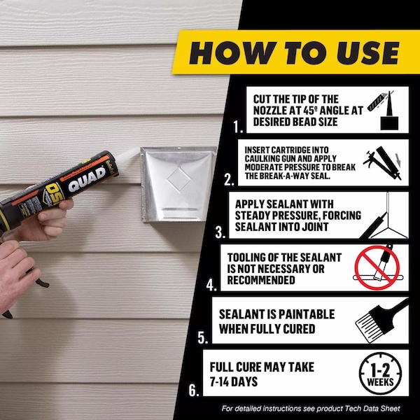 Loctite OSI Quad Black Elastomeric Polymers Door/Siding/ Window Sealant 10 oz - 1637190