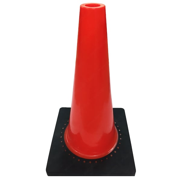 Electriduct Traffic Cone Non-Reflective- 18"- Bright Orange/Black Base - TC-ED-18B