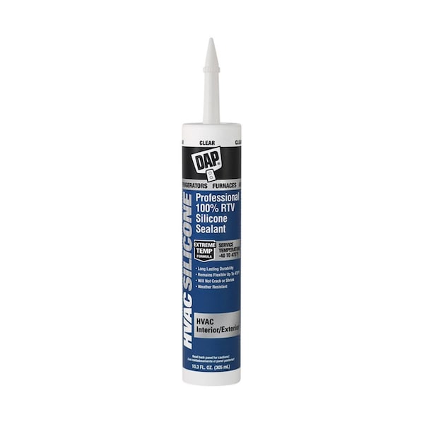 Dap 10.3 oz Hvac Silicone 100 Percent Rtv Silicone Sealant  Clear - 1696475