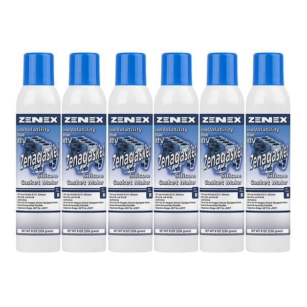 Zenex Zenagasket RTV Blue net 8 oz.cans., 6PK - 494575