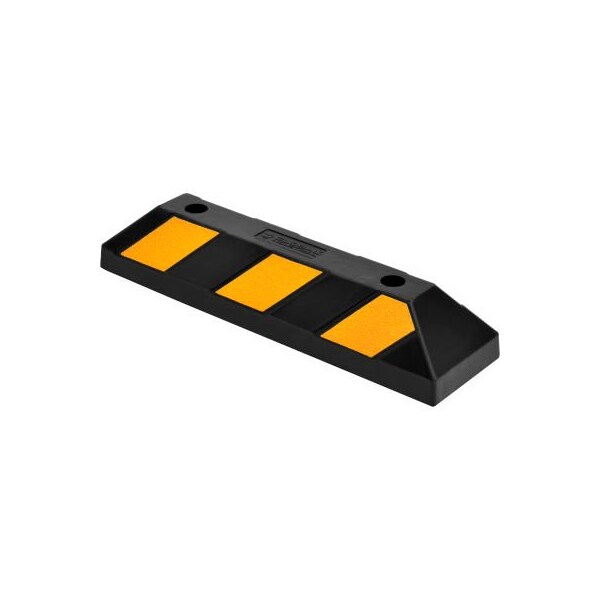 Gec Global Industrial Rubber Parking Stop/Curb Block 22inL Black w/ Yellow Stripes - CC-D19