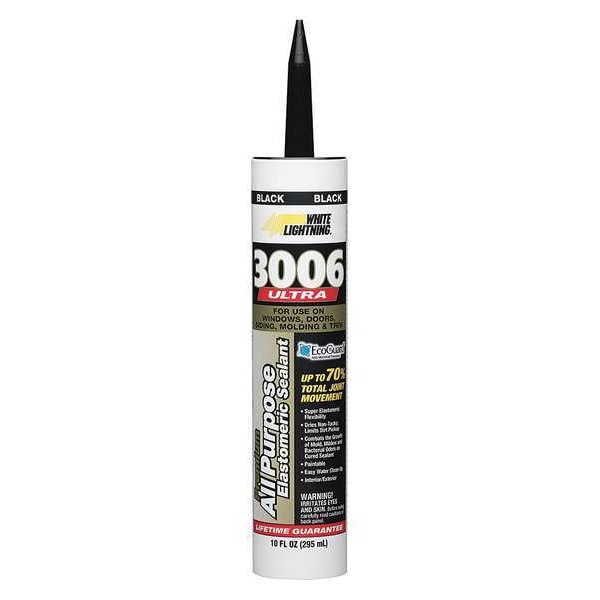 White Lightning Hybrid Sealant, 10 oz, Cartridge, Black, Hybrid Base, 3006 Ultra - W11005010