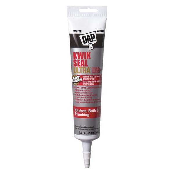 Dap Acrylic Latex Sealant, 6 oz, Tube, White, Acrylic Latex Base, Kwik Seal Ultra - 18914