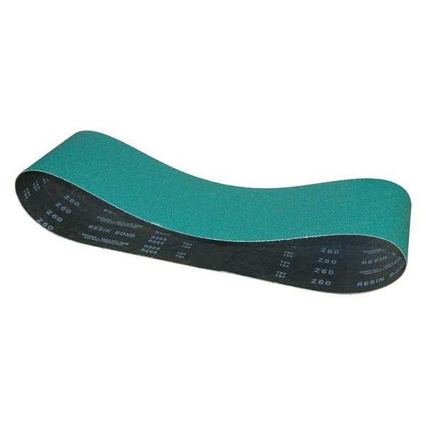 Arc Abrasives Sanding Belt, 1/2 in W, 18 in L, Coated, Zirconia Alumina, 60 Grit, Medium, Predator, Blue/Green - 714051805-2