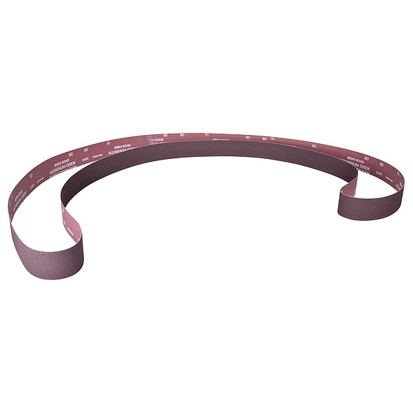Norton Abrasives Sanding Belt, 4 in W, 132 in L, Coated, Aluminum Oxide, 80 Grit, Coarse, R228 Metalite, Brown - 78072722385
